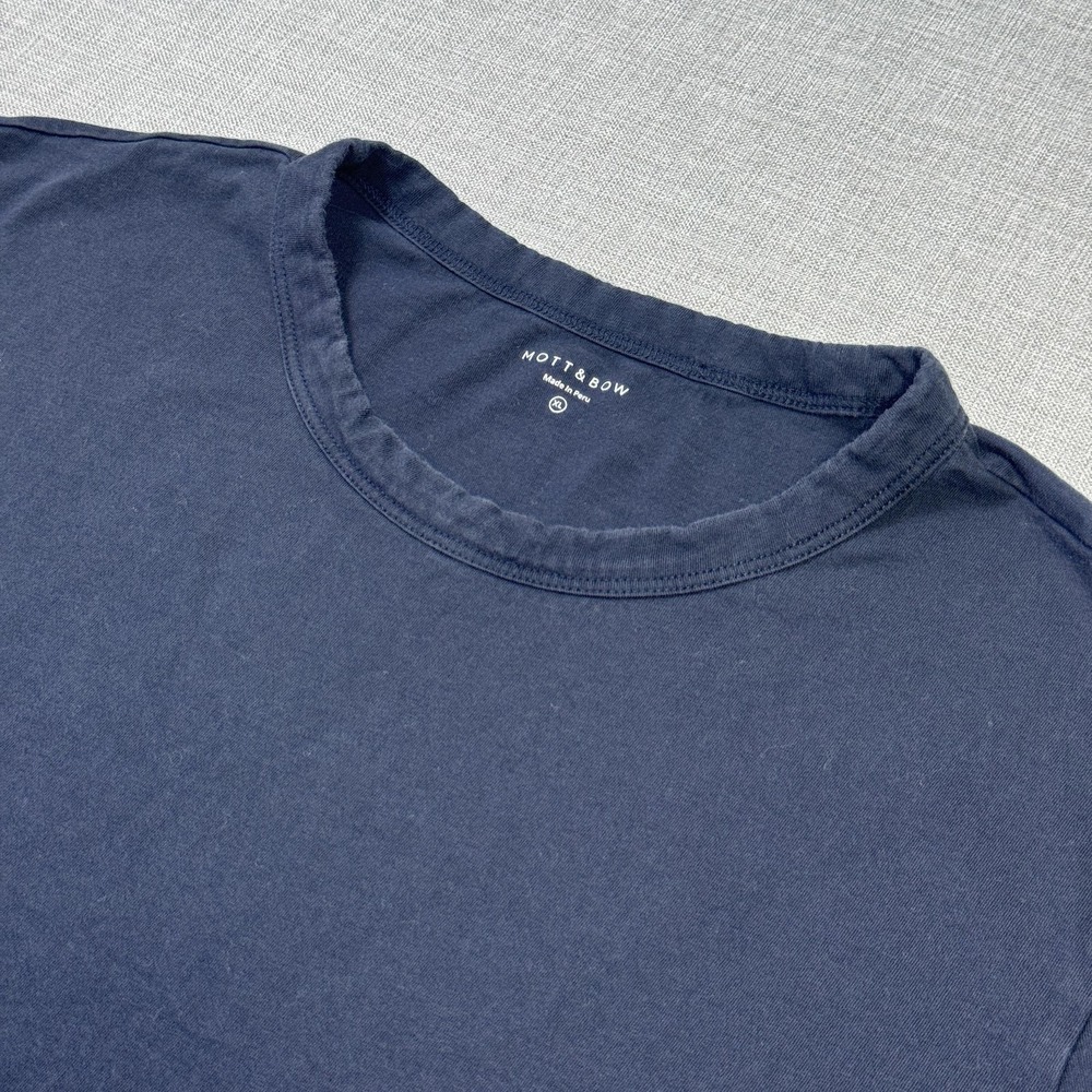 Mott & Bow T-Shirt Mens XL Blue Crew Neck Tagless Cotton Jersey Basic Fit
